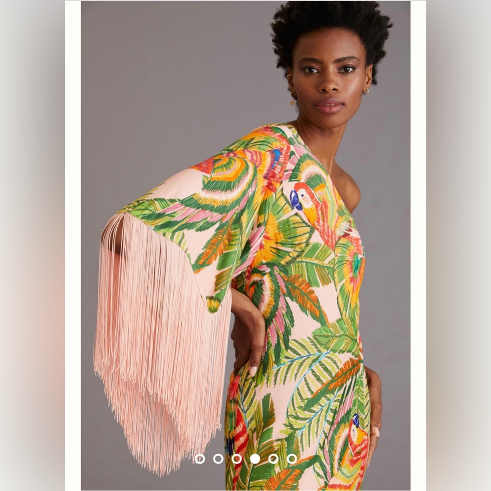 Farm Rio fringe peach dress